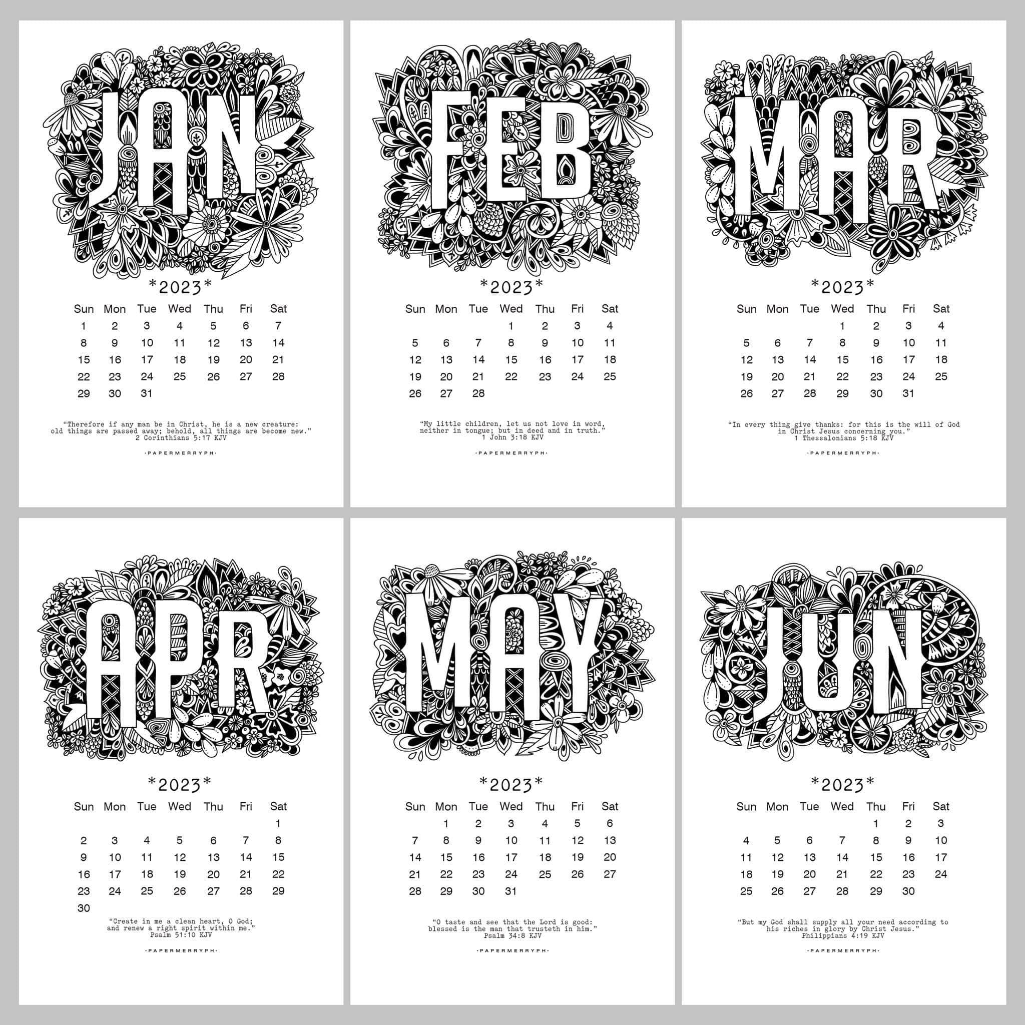 2023 Desktop Doodle Calendar Bundle (Doodle Calendar + Handmade Brass Holder)