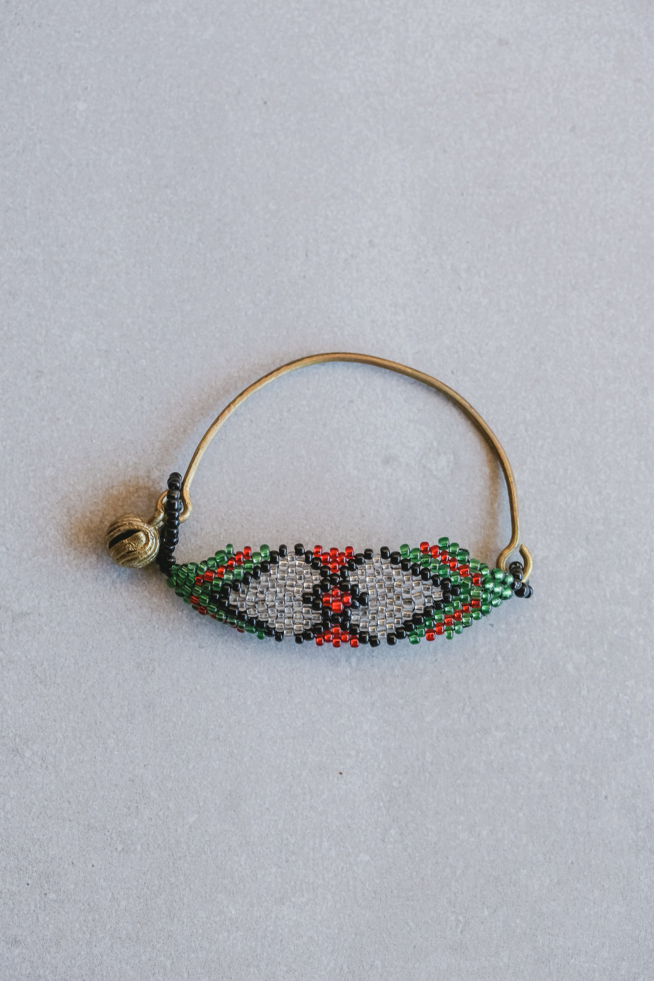 Sesotunawa - Klung Shield Handmade Brass and Beaded Bracelet